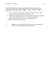 Exponential Smoothing Forecasting Exercise