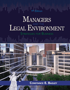 Managers and the Legal Environment: Strategies for Business 9th Ed.
