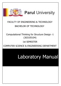 Parul University B.Tech 1st Sem Computational Thinking Lab Manual