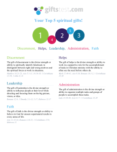 Your Top 5 Spiritual Gifts: Definitions & Bible References