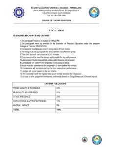 Vocal Solo Competition Guidelines & Judging Criteria