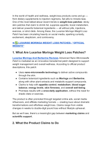 Luxarise Moringa Weight Loss Patches: Review & Scientific Analysis
