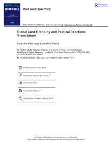 Global Land Grabbing and Political Reactions