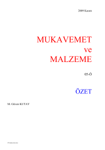 Malzeme Mukavemeti ve Gerilme Analizi Notları