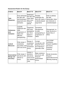Essay Assessment Rubric for Grading