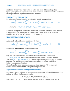 Chapter 4: Higher-Order Differential Equations