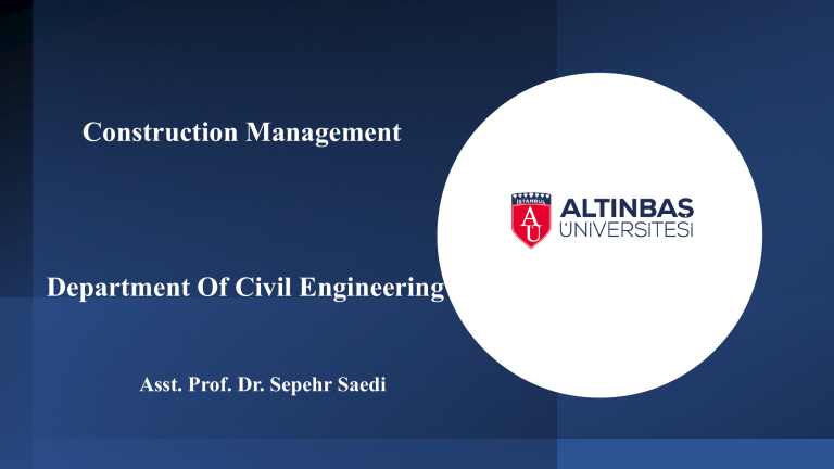 Construction Management Lecture Notes - Civil Engineering
