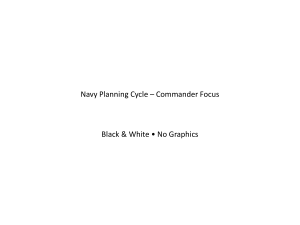 Navy Planning Cycle &ndash; Commander Focus Guide