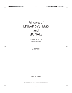B.P Lathi Linear systems and signals