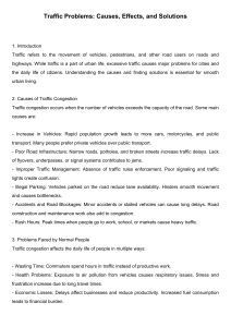 Traffic Problems: Causes, Effects, Solutions