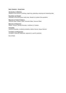 Basic Statistics Study Notes: Probability & Data Analysis