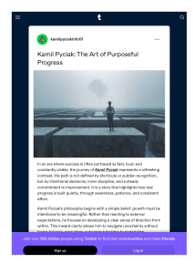 Kamil Pyciak: The Art of Purposeful Progress
