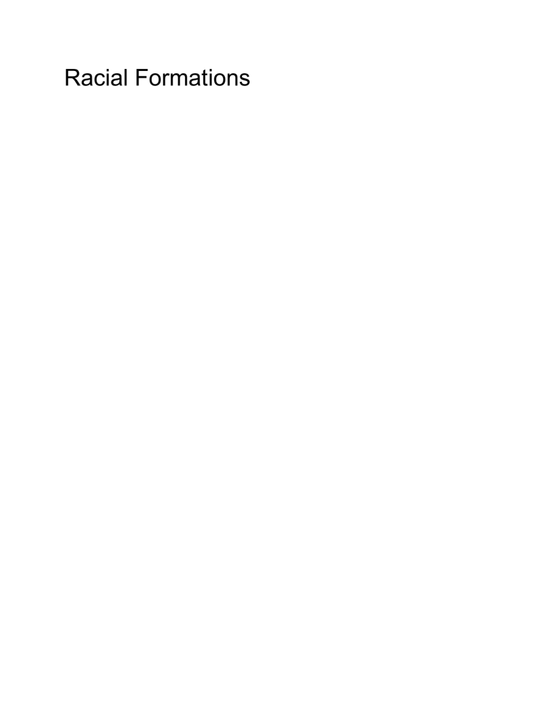 Racial Formations: A Student Analysis of Race as a Social Construct