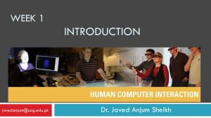 Human Computer Interaction Testing INF1520 Human Computer Interaction Module