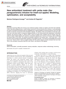 Yerba Mate Antioxidant Treatment for Fresh-Cut Apples: Modeling & Acceptability