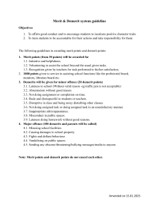 Merit & Demerit System Guideline for Schools
