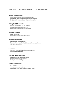 Site Visit Instructions for Contractor: Structural Concrete Guidelines