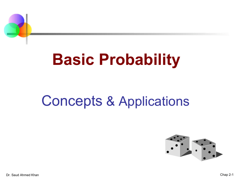 Basic Probability Concepts & Applications