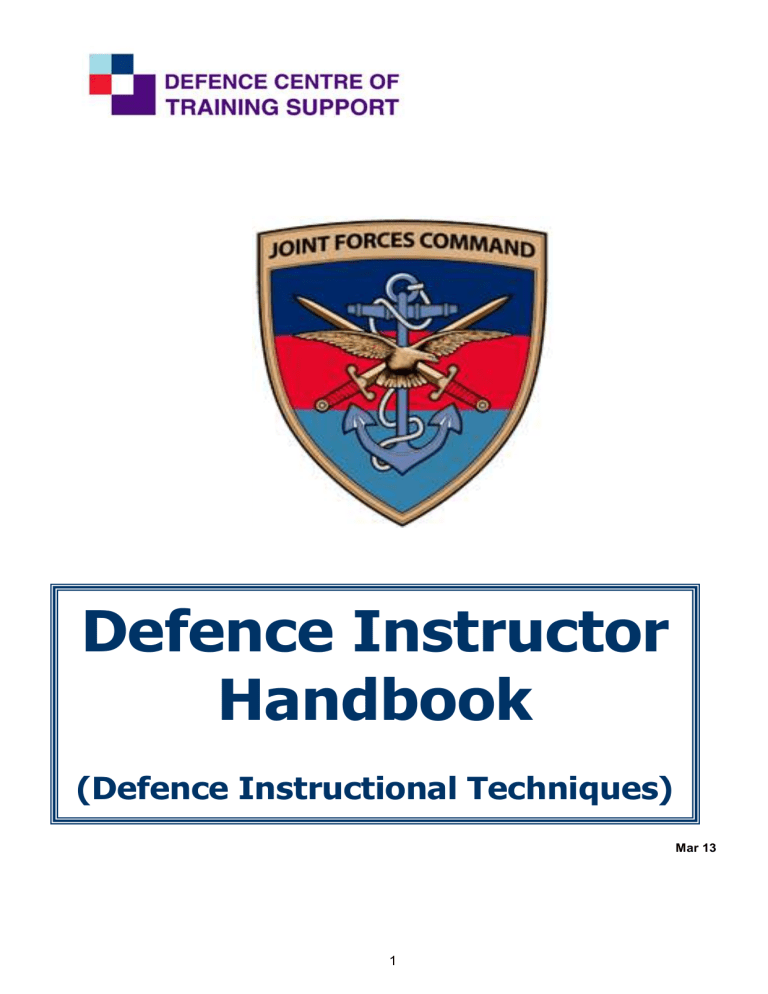 Defence Instructor Handbook: Instructional Techniques
