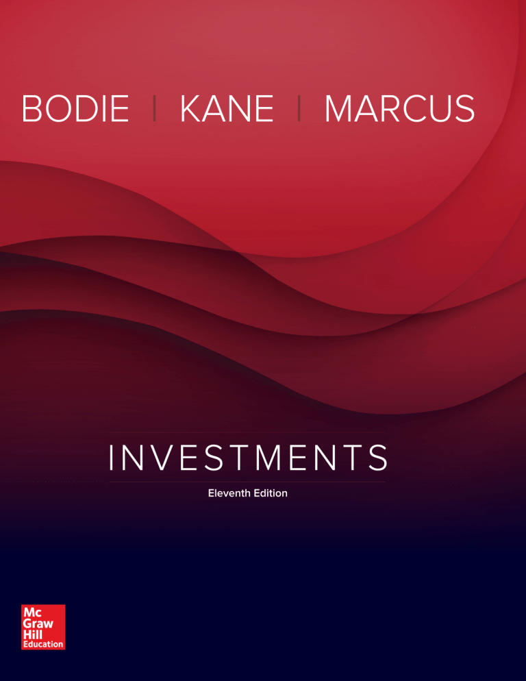 Investments Textbook by Bodie Kane Marcus Eleventh Edition
