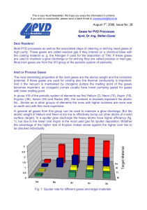 Gases for PVD Processes - 4pvd Newsletter