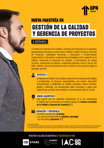 Maestr&iacute;a en Gesti&oacute;n de la Calidad y Gerencia de Proyectos