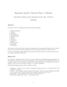 R for Regression Analysis Exercises