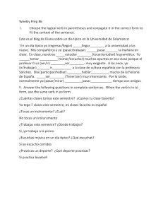 Conjugaci&oacute;n de verbos en espa&ntilde;ol: Preparaci&oacute;n Semanal #6