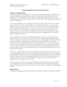 One-Point Perspective Manual Drafting Exercise