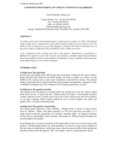 Condition Monitoring of Cooling Tower Fan Gearboxes