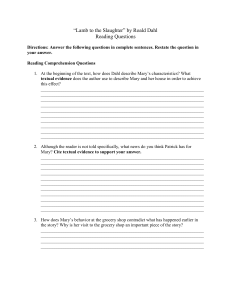 Lamb to the Slaughter by Roald Dahl: Reading Comprehension Questions