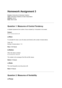 Descriptive Statistics Assignment Solution