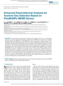 Enhanced Electrothermal Analysis for Acetone Gas Detection Using PolyMUMPs MEMS Sensor