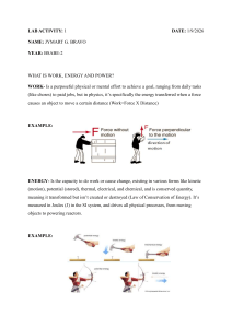 Lab Activity: Work, Energy, and Power in Physics