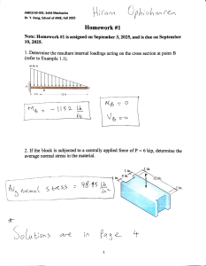 Solid Mechanics Homework #1 AME3143
