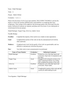 Robotics Project Team Evaluation Form