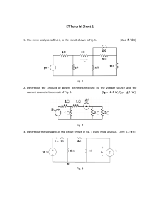 Circuit Analysis Problems: Mesh, Node, and Network Theorems