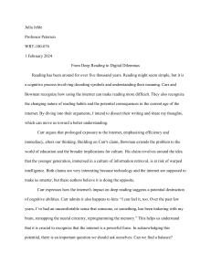 From Deep Reading to Digital Dilemmas: Essay on Internet's Impact on Reading
