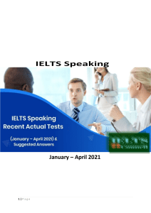 IELTS Speaking Recent Actual Tests with Suggested Answers