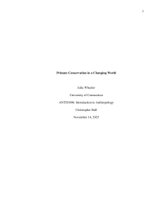 Primate Conservation in a Changing World: Threats & Strategies