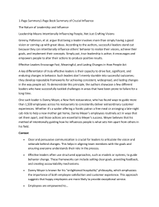 Crucial Influence Summary: Leadership & Behavior Change Framework