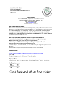 Engineering Project Management Syllabus - EIND 5306