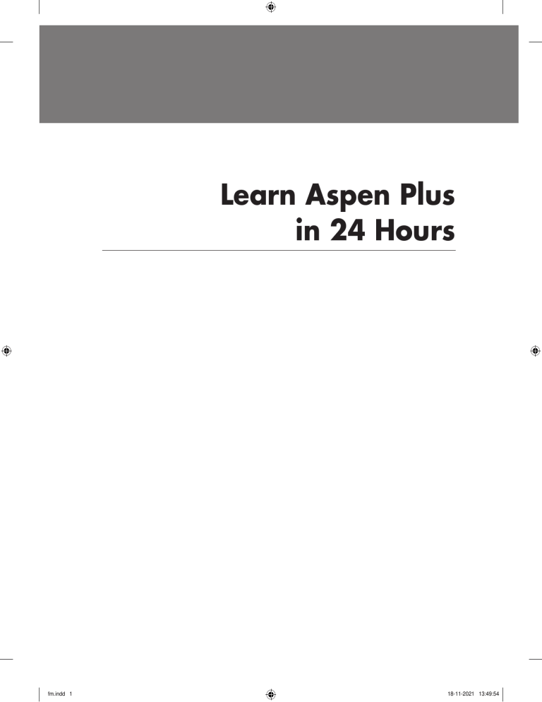 Learn Aspen Plus in 24 Hours - Chemical Engineering Guide