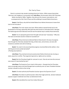 Trail of Tears Dialogue: Student & Chief John Ross on Indian Removal