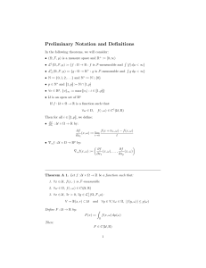 Preliminary Notation and Definitions in Measure Theory