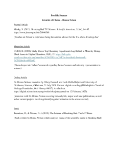 Possible Sources on Donna Nelson: Scientist of Choice