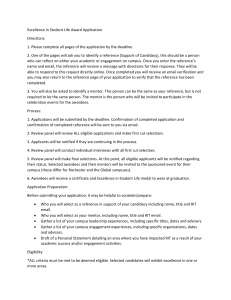 Excellence in Student Life Award Application Guidelines