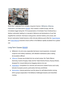 World War I Causes: Long-Term & Immediate Triggers