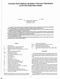 Unsteady Panel Method for Rotor Blade Pressure Distribution