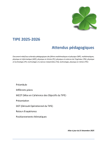 TIPE 2025-2026 : Attendus P&eacute;dagogiques et Conseils
